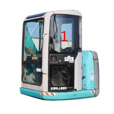 Yüksek Darbe Dayanımı KOBELCO Ekskavatör Camı 5mm Kalınlığında Sol Kapı Yukarı Pozisyonu NO.1