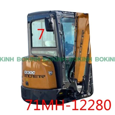 71MH-12280 HYUNDAI Ekskavatör Penceresinin Değiştirilmesi Sağ Yan Konum NO.7 Temperli Cam
