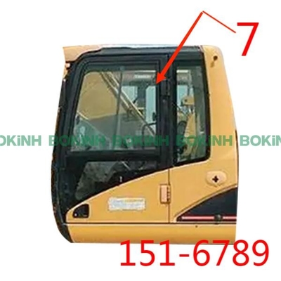 1340mm Yükseklik CATERPILLAR Kabin Camı 151-6789 Sağ Yan Konum NO.7 Büyük