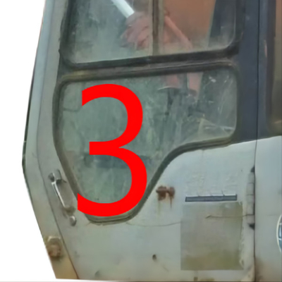 4457176 HITACHI Ekskavatör Cam Kabin Penceresi Sol Kapı Alt Konum NO.3 Temperli Cam
