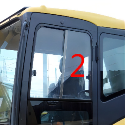 Bükülmeye Dayanıklı KOMATSU Ekskavatör Kabini Camı Sol Yan Konum Düz NO.2