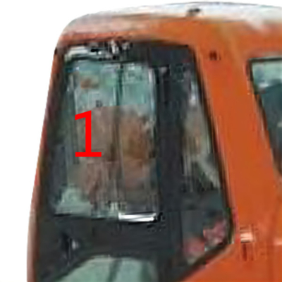 DX220LC-7 DX225LC-9 DOOSAN Cam Sol Eğik Yan Konum NO.1 Temperli Ekskavatör Kabin Camı
