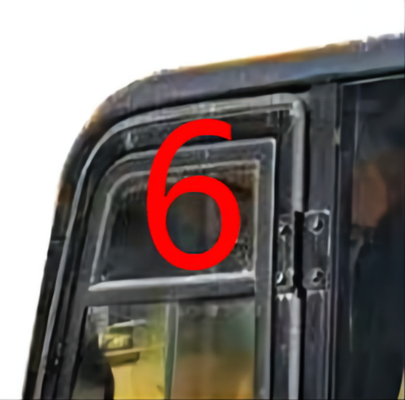 CATERPILLAR Mini Ekskavatör Cam Değişimi Temperli Ön Cam Sol Kapı Üst Pozisyon NO.6
