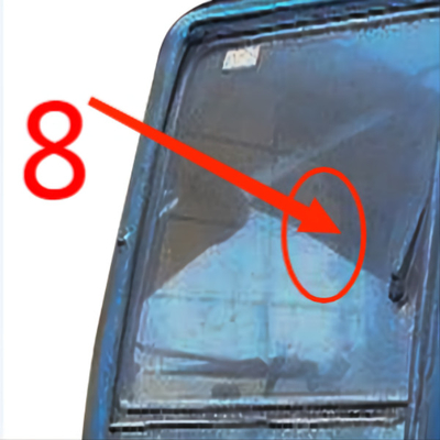 KOBELCO Sağ Yan Ekskavatör Kabin Camı 5mm Ön Cam Temperli Cam Pozisyon No.8