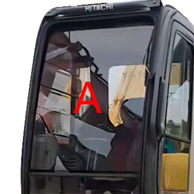 790mm Yükseklik HITACHI Ekskavatör Kabini Cam Ön Yukarı Konum A