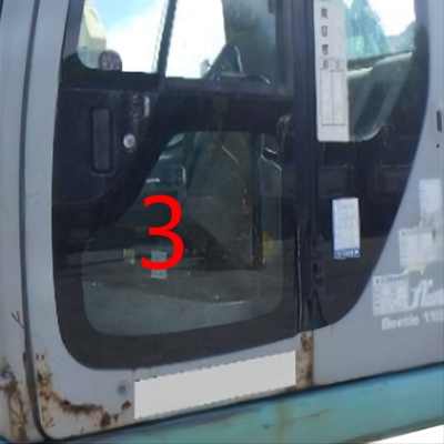 OEM KOBELCO Ekskavatör Camı Sol Kapı Alt Pozisyonu NO.3 Yeşil Ön Cam Değiştirme