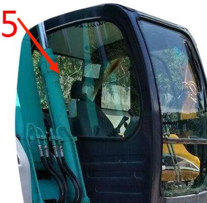 Bükülmeye Dayanıklı KOBELCO Ekskavatör Camı Yeşil Arka Taraf Pozisyon No.5