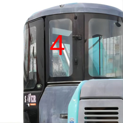 İyi Termal Stabilite KOBELCO Ekskavatör Camı Sol Kapı Arka Pozisyonu NO.4