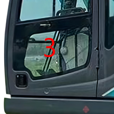 900mm KOBELCO Ekskavatör Camı Sol Kapı Alt Pozisyonu NO.3 Ön Cam