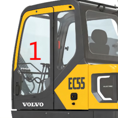 EC55 VOLVO Ön Cam Camı Sol Kapı Pozisyonu NO.1 Kazıcı Cam Değişimi