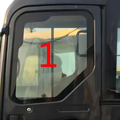 KOMATSU PC55MR Kabin Camı Sol Yan Konum Büyük Cam NO.1 5mm Kalın Temperli