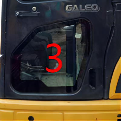 OEM KOMATSU PC55MR Kabin Camı Sol Kapı Alt Pozisyonu NO.3 Kazıcı Penceresinin Değiştirilmesi