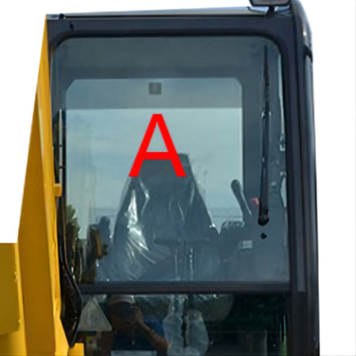 PC56-7 Ekskavatör KOMATSU Kabin Camı Temperli Ön Cam Ön Cam 5MM Kalın