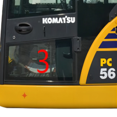 OEM KOMATSU PC6-7 PC56 Kabin Camı Sol Kapı Alt Konum NO.3 Pencere Değiştirme