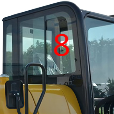 PC56-7 PC56 KOMATSU Ekskavatör Penceresinin Değiştirilmesi Sağ Yan Konum No.8